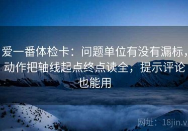 爱一番体检卡：问题单位有没有漏标，动作把轴线起点终点读全，提示评论也能用