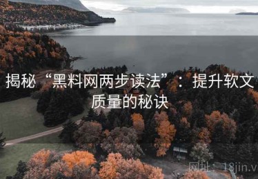 揭秘“黑料网两步读法”：提升软文质量的秘诀