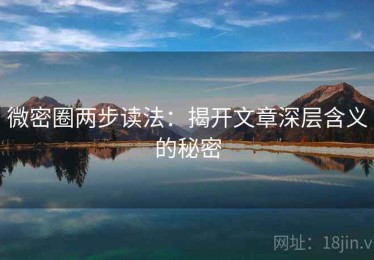 微密圈两步读法：揭开文章深层含义的秘密