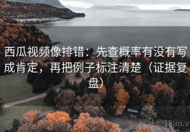西瓜视频像排错：先查概率有没有写成肯定，再把例子标注清楚（证据复盘）