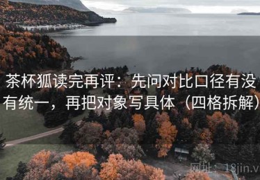 茶杯狐读完再评：先问对比口径有没有统一，再把对象写具体（四格拆解）