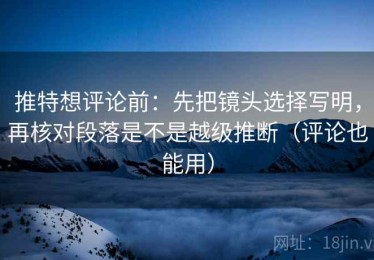 推特想评论前：先把镜头选择写明，再核对段落是不是越级推断（评论也能用）