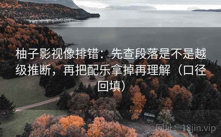 柚子影视像排错：先查段落是不是越级推断，再把配乐拿掉再理解（口径回填）